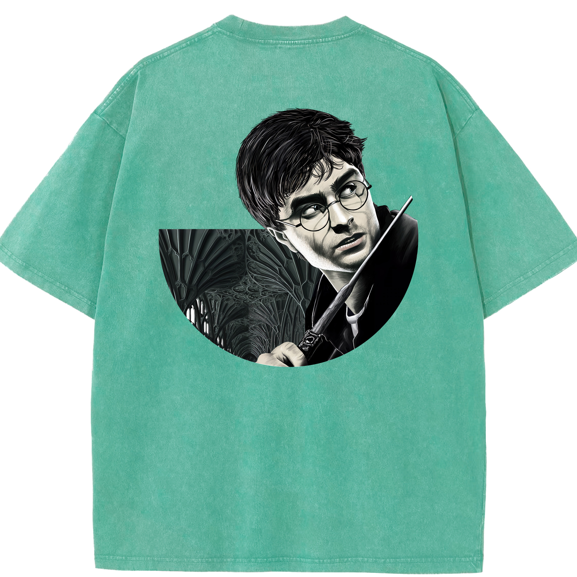 （画像用） Harry Potter ハリー・ポッターシリーズ 綿100% ヴィンテージ風 半袖Tシャツ（背面プリント）
